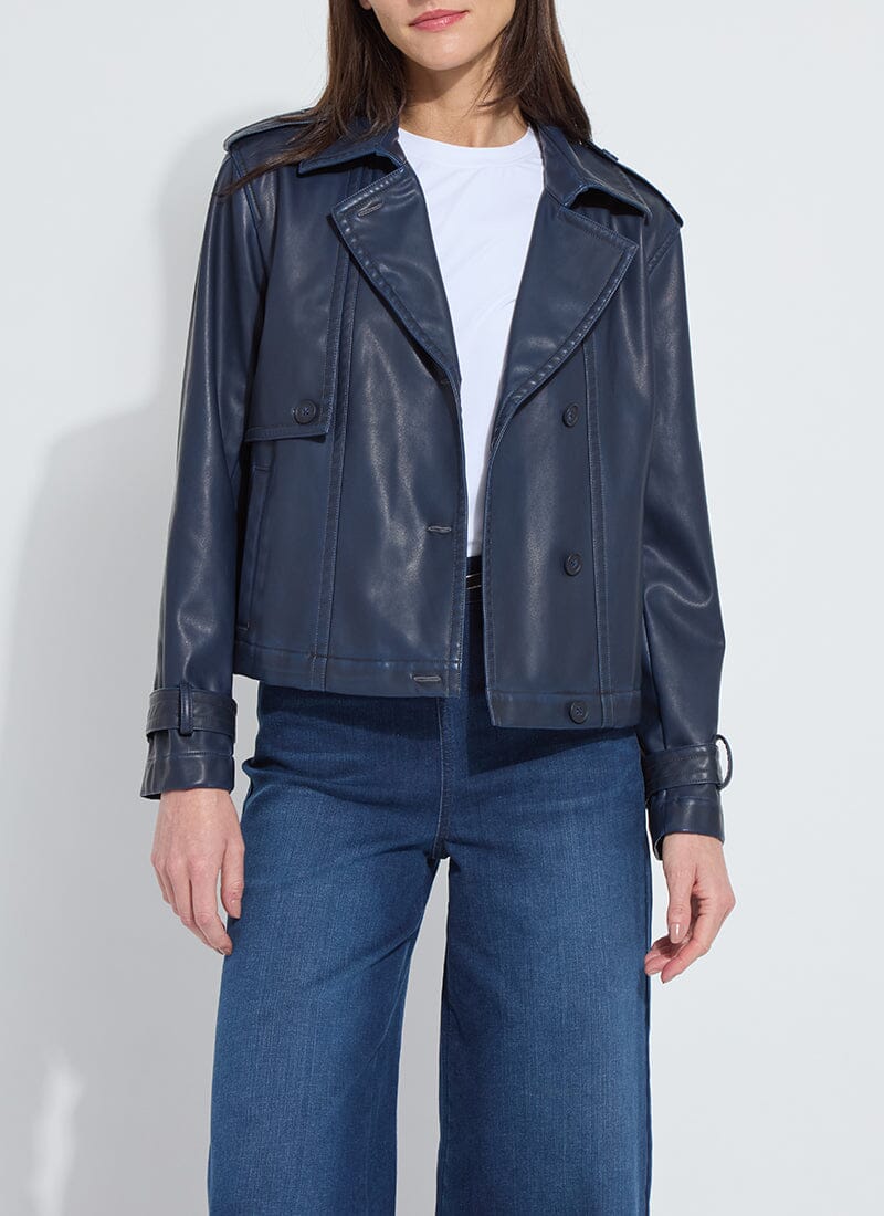 Lysse - Evonne Oversized Cropped Coat: Deep Blue - Shorely Chic Boutique