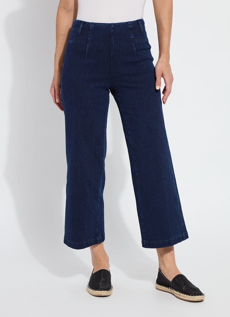 Lysse - Layton Wide Leg Crop (26" Inseam): Dk Indigo - Shorely Chic Boutique