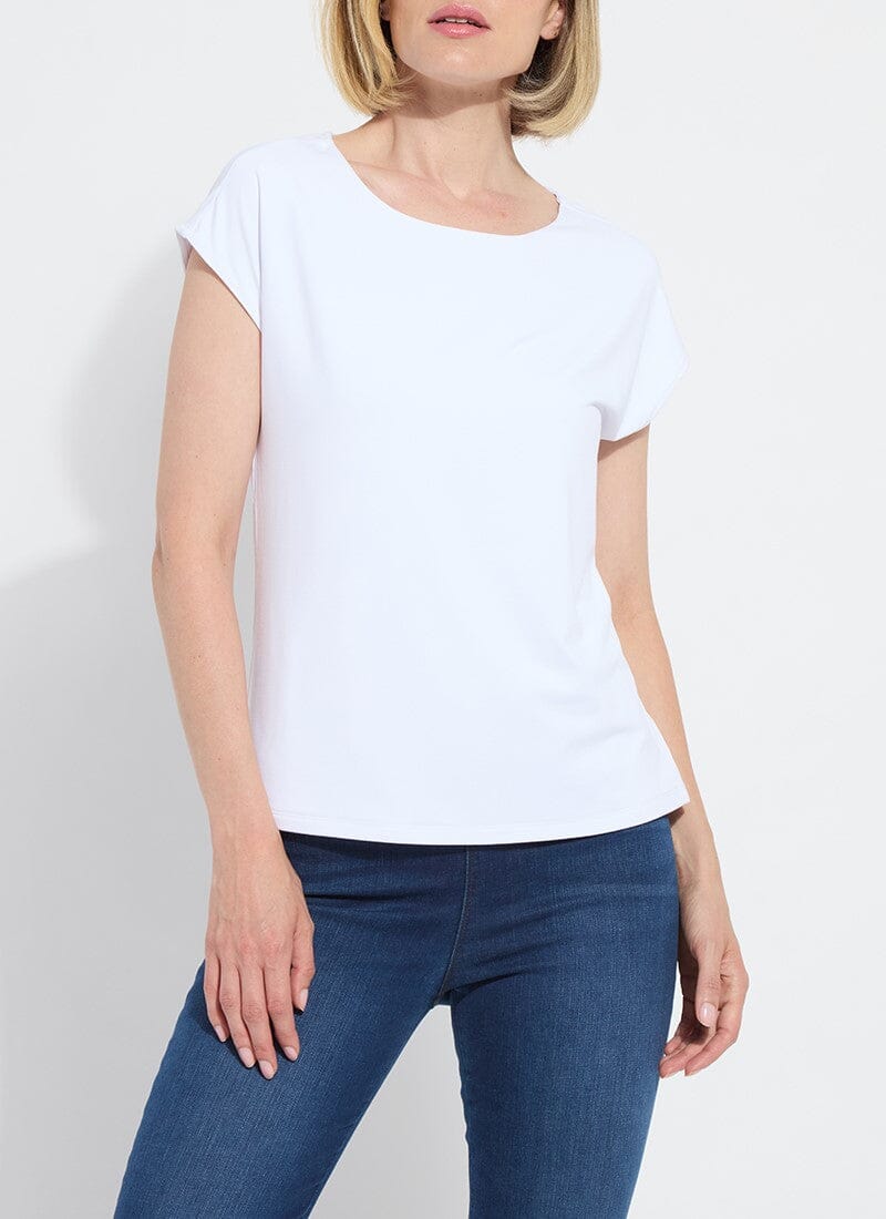 Lysse - Lyssentials Cap S/S Top: White - Shorely Chic Boutique