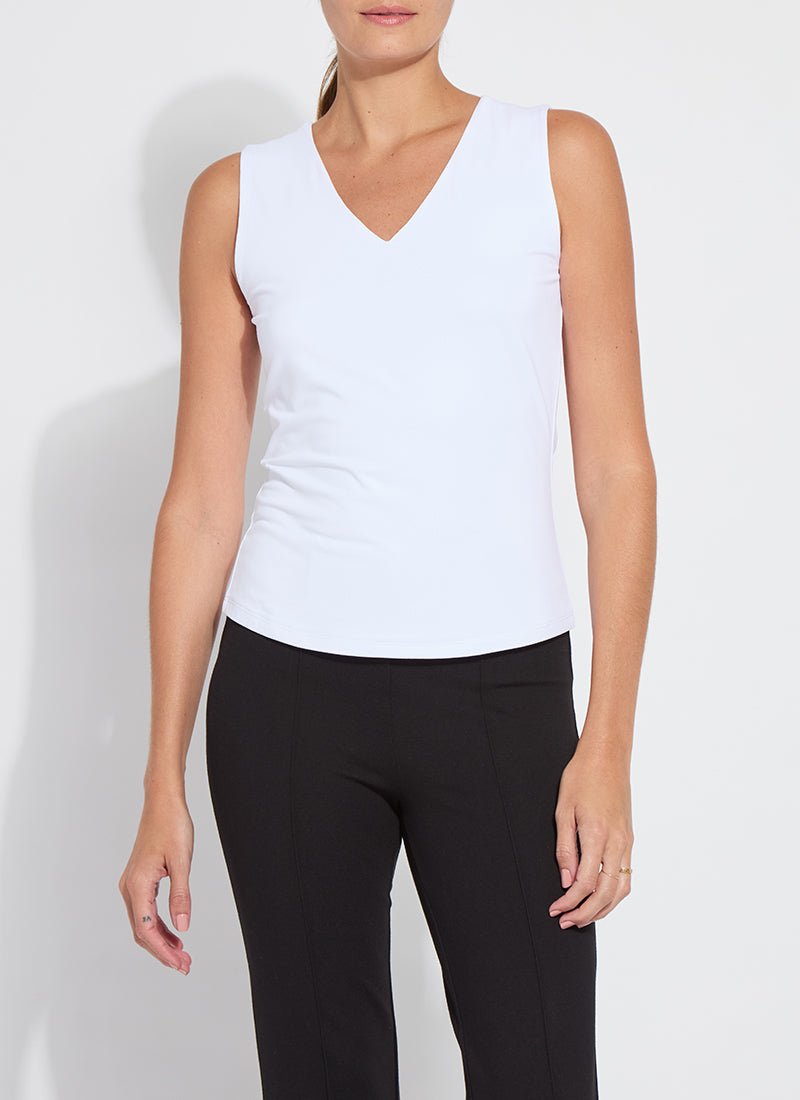 Lysse - Lyssentials V - Neck Shell: White - Shorely Chic Boutique