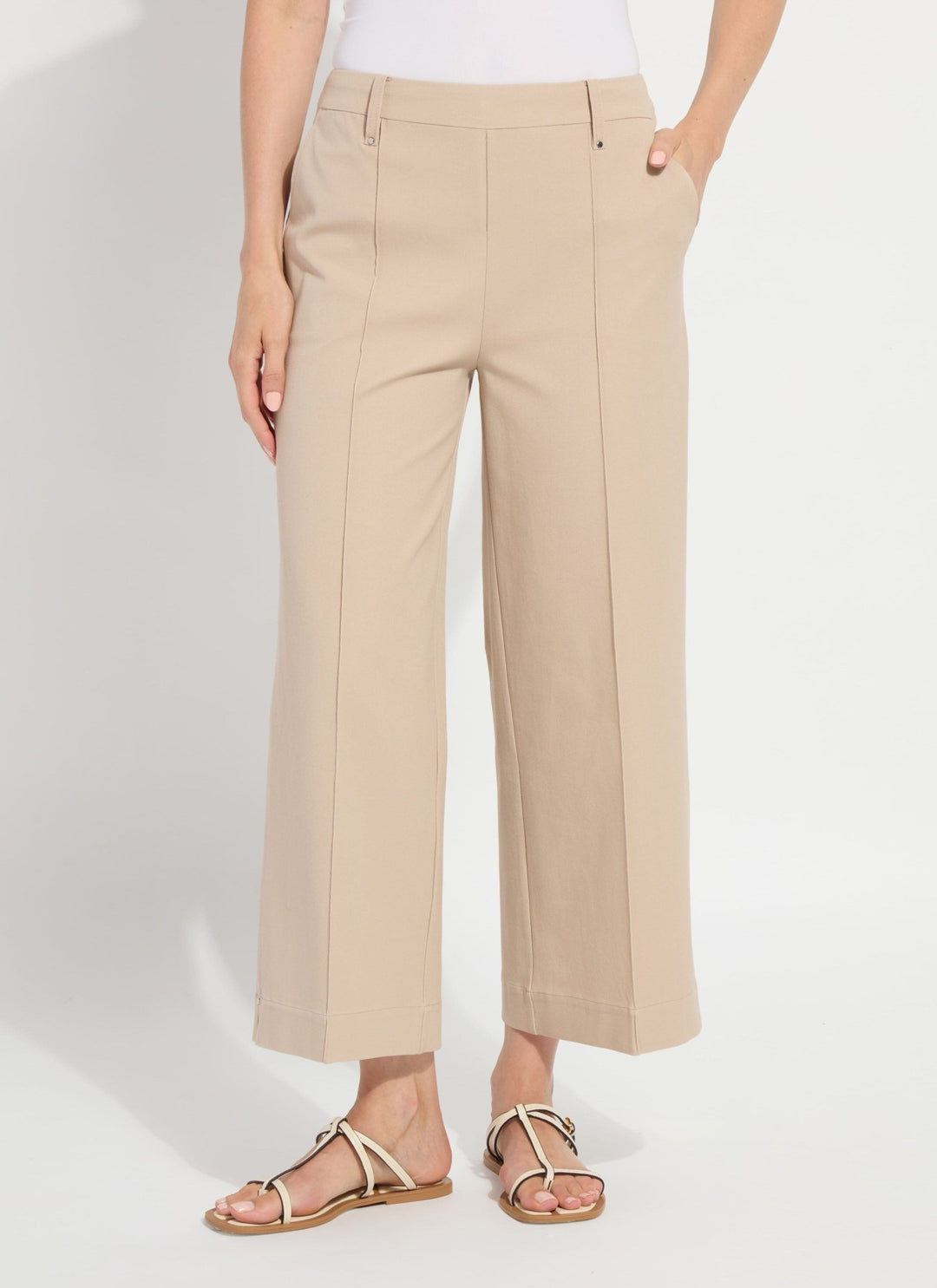 Lysse - Miranda Straight Leg Trouser (26" Inseam): Khaki - Shorely Chic Boutique