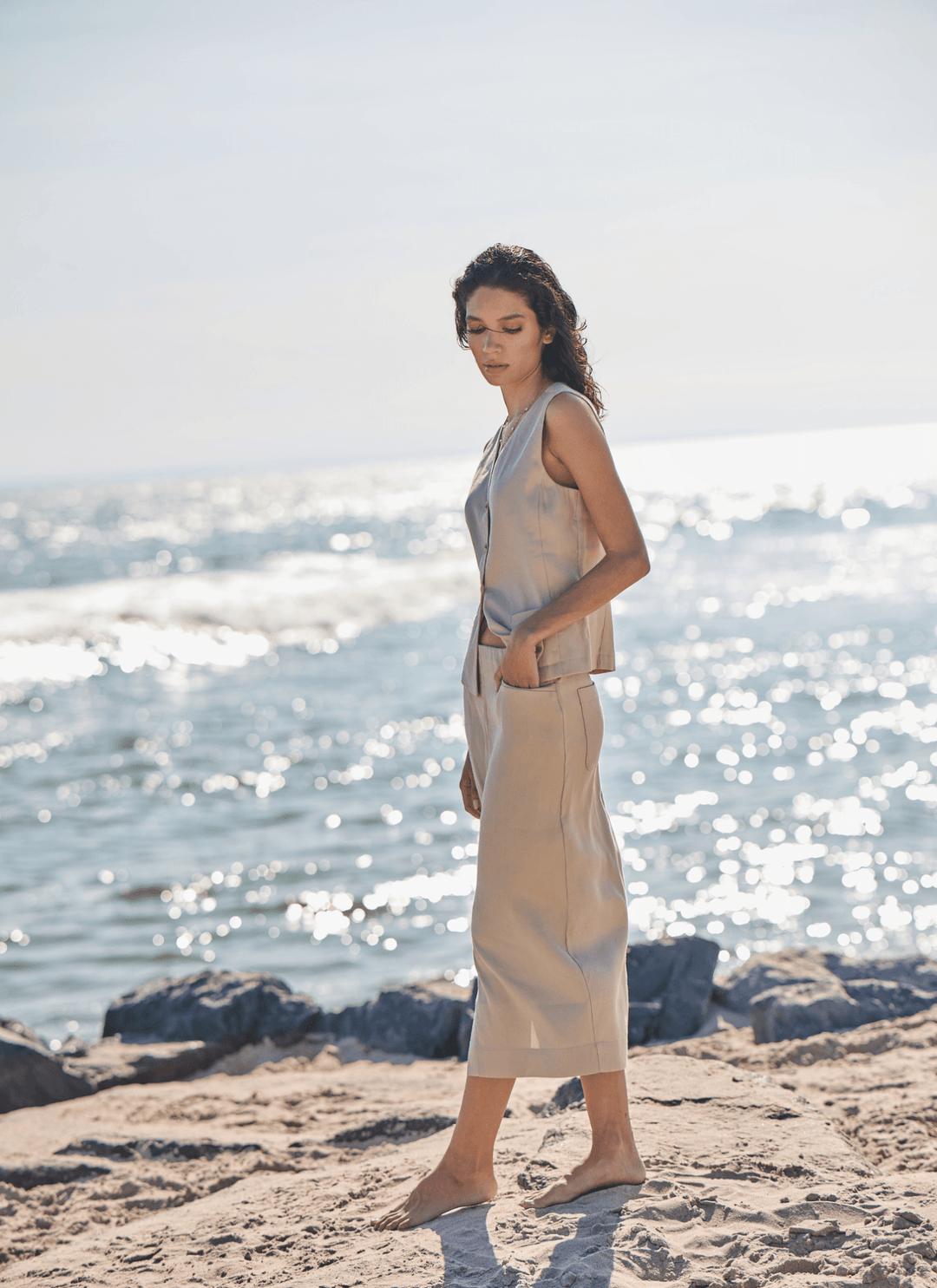 Lysse - Nixie Linen Long Pencil Skirt: Linen - Shorely Chic Boutique