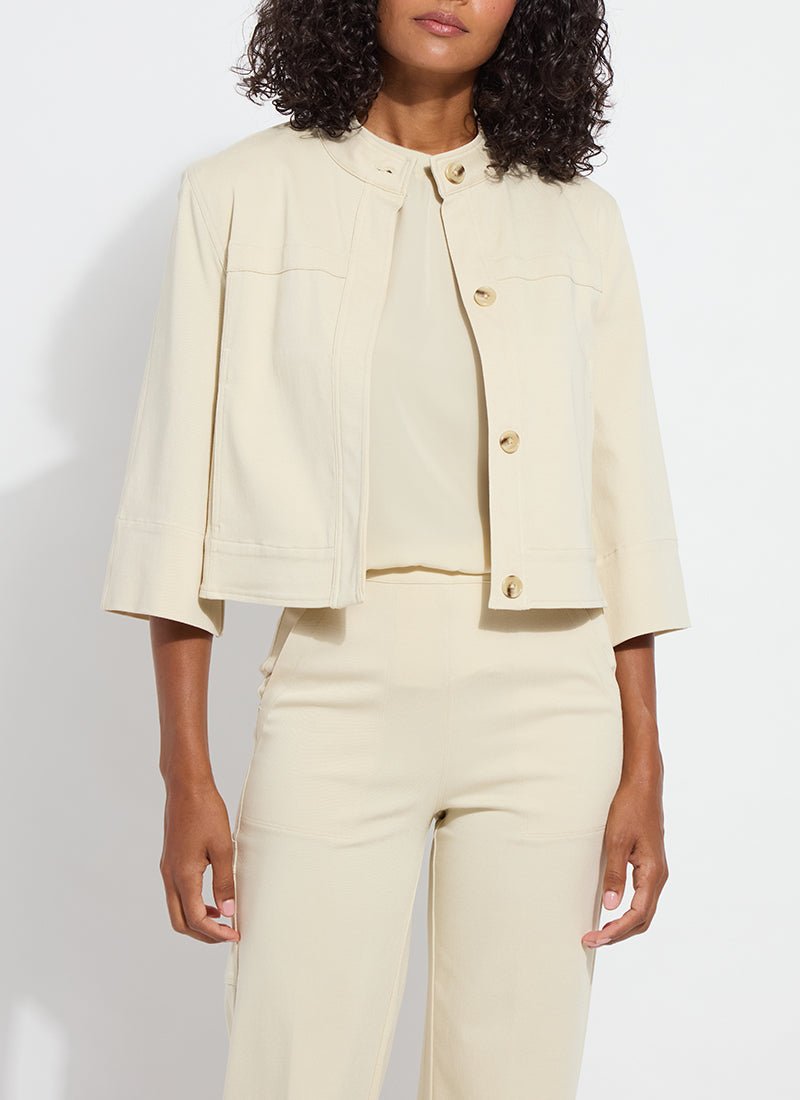 Lysse - Pamela Crop St Twill Jacket: Ecru - Shorely Chic Boutique