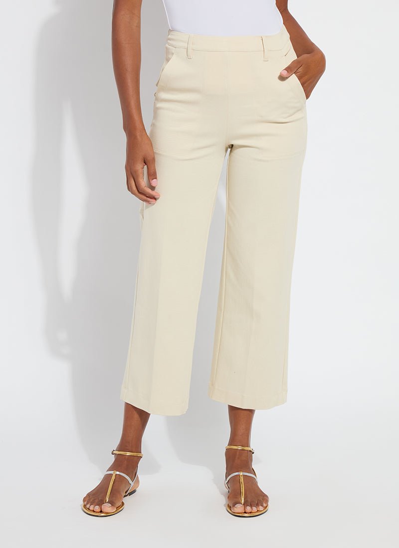 Lysse - Pamela Utilitarian Wide Leg Crop: Ecru - Shorely Chic Boutique