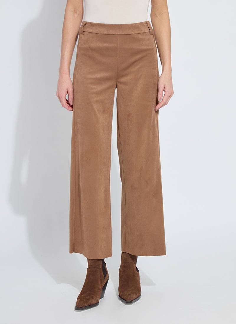 Lysse - Vionette Vegan Suede Wide Leg Pant: Camel - Shorely Chic Boutique