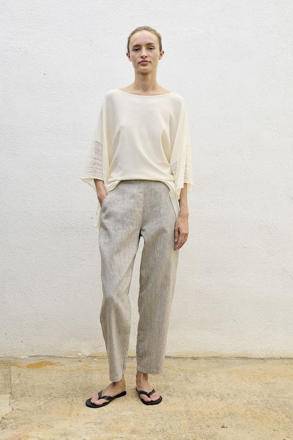 Sita Murt - Knitted Cape: Ecru - Shorely Chic Boutique