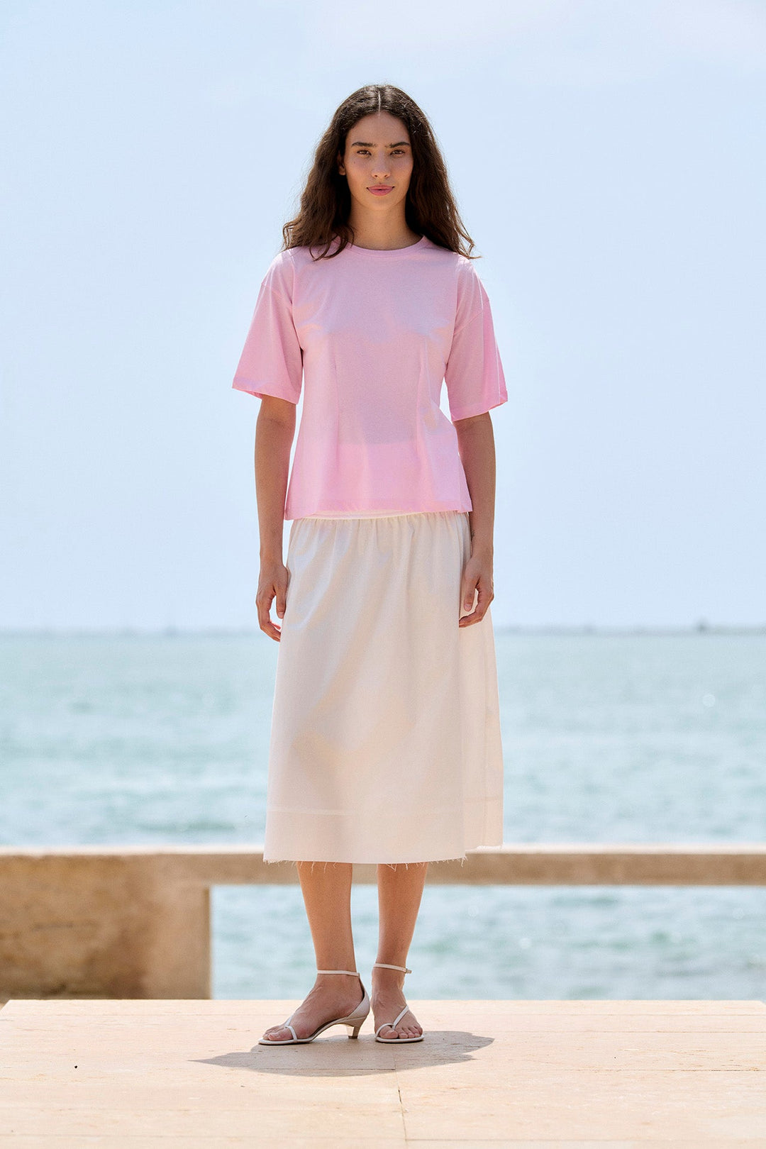 Sita Murt - Short - Sleeve Pinched Top: Pretty Pink - Shorely Chic Boutique