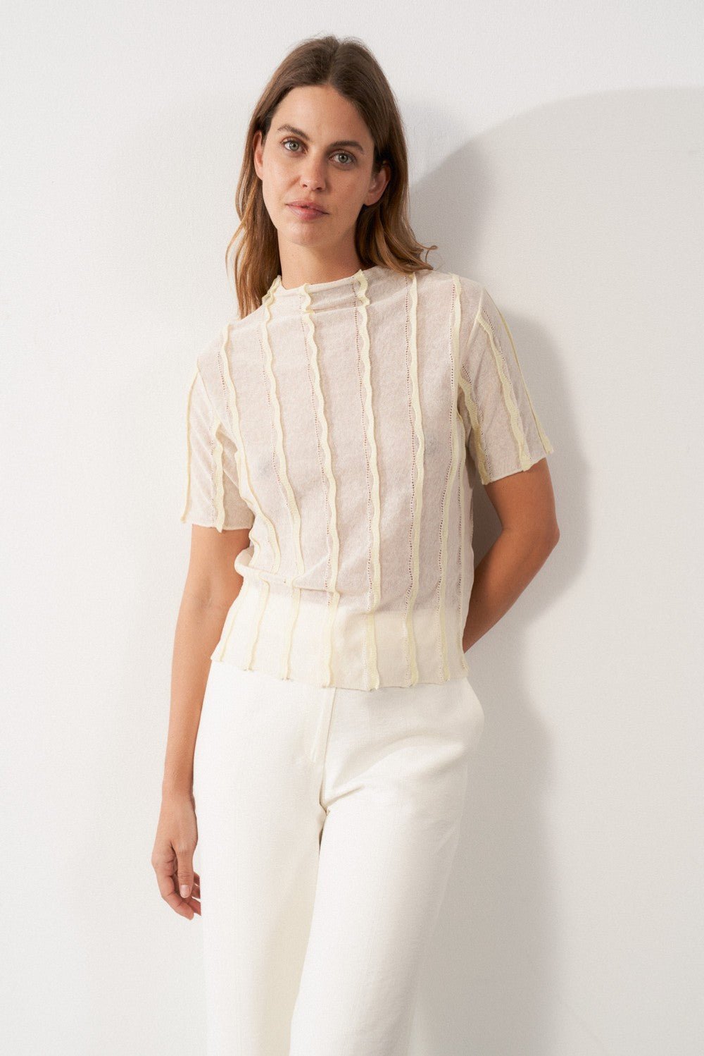 Sita Murt - S/S Textured Sweater: Natural - Shorely Chic Boutique