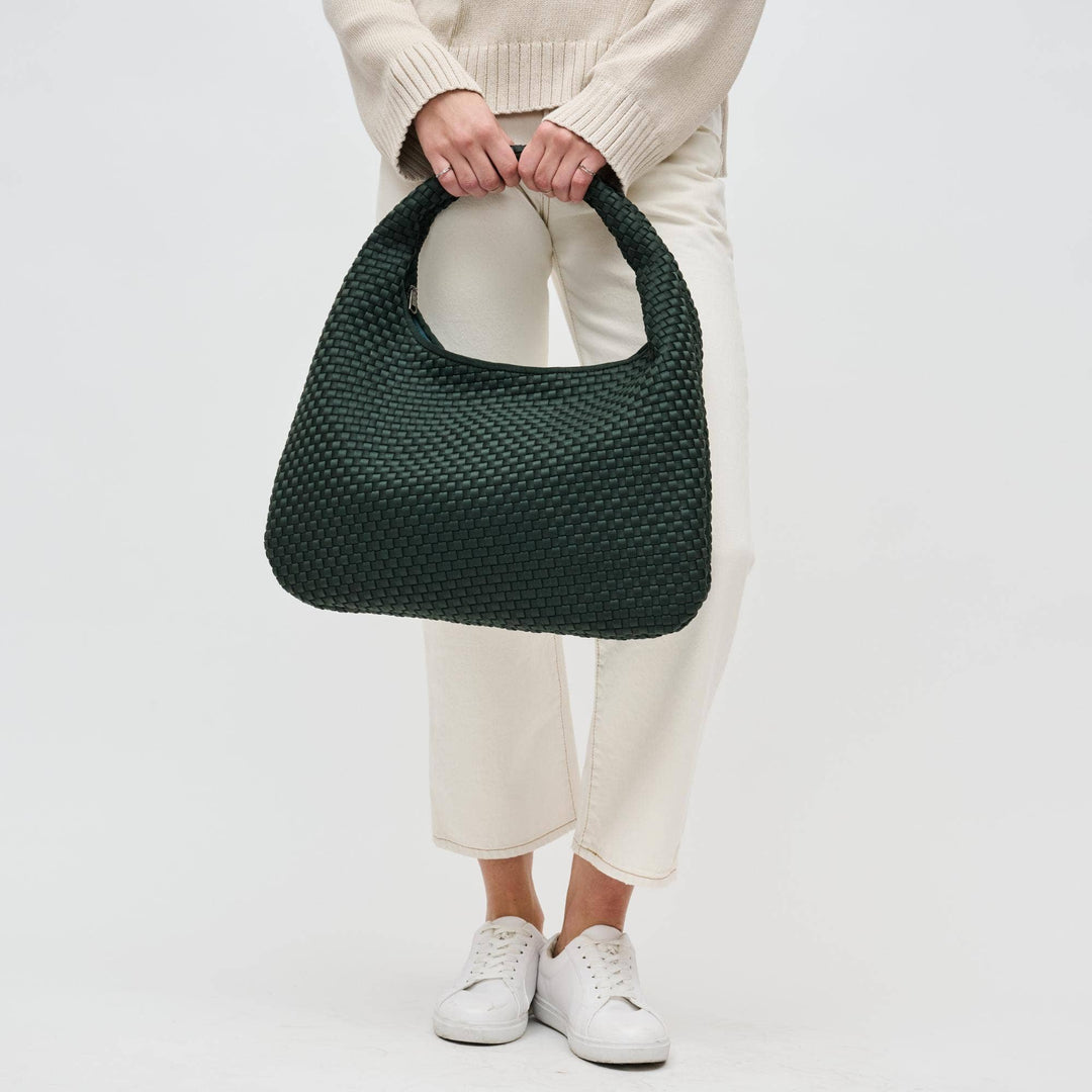 Sol & Selene: Dare to Dream - Large Woven Neoprene Hobo: Black - Shorely Chic Boutique