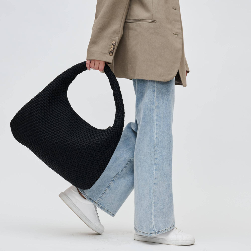 Sol & Selene: Dare to Dream - Large Woven Neoprene Hobo: Black - Shorely Chic Boutique