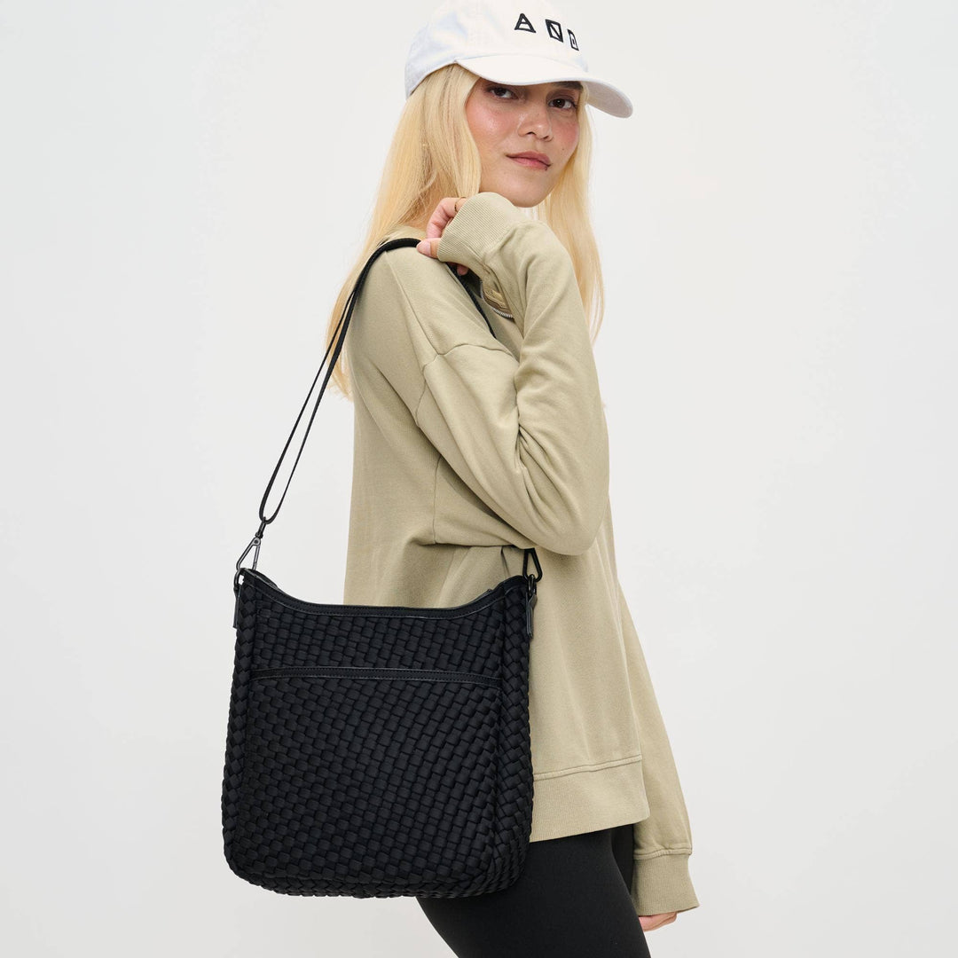 Sol & Solene: Kismet - Woven Neoprene Crossbody: Black - Shorely Chic Boutique