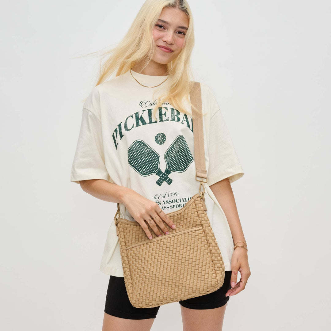 Sol & Solene: Kismet - Woven Neoprene Crossbody: Nude - Shorely Chic Boutique