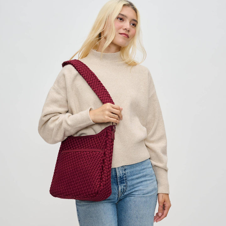 Sol & Solene: Kismet - Woven Neoprene Crossbody: Wine - Shorely Chic Boutique