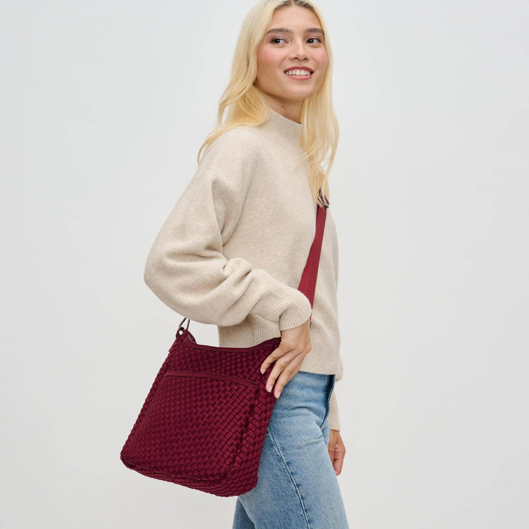Sol & Solene: Kismet - Woven Neoprene Crossbody: Wine - Shorely Chic Boutique