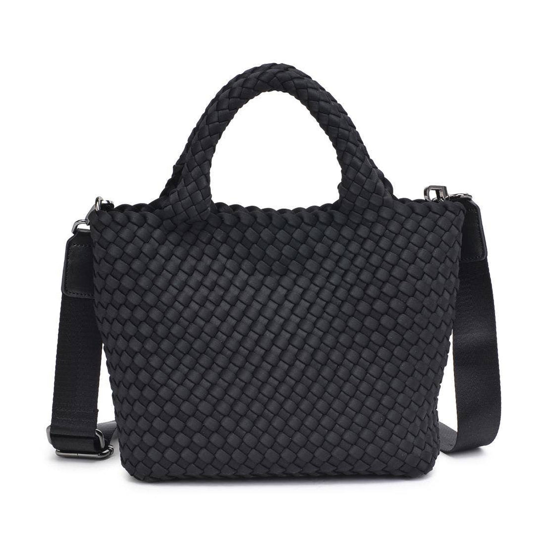 Sol & Solene: Sky's The Limit - Woven Neoprene Small Crossbody: Black - Shorely Chic Boutique