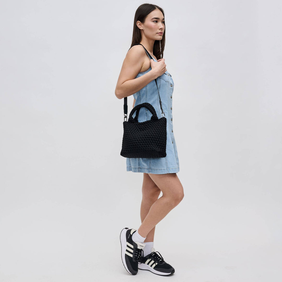 Sol & Solene: Sky's The Limit - Woven Neoprene Small Crossbody: Black - Shorely Chic Boutique