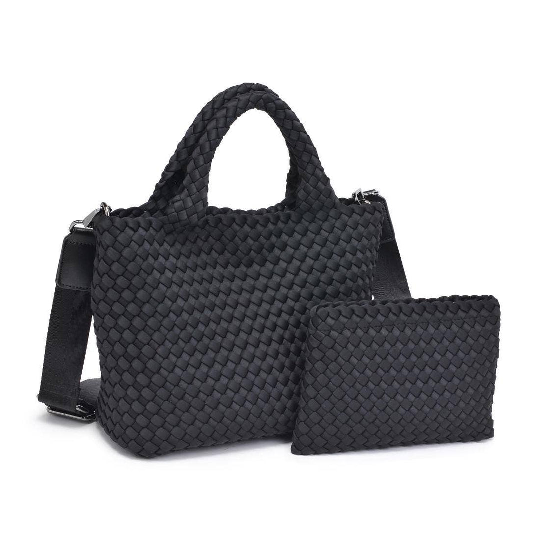 Sol & Solene: Sky's The Limit - Woven Neoprene Small Crossbody: Black - Shorely Chic Boutique