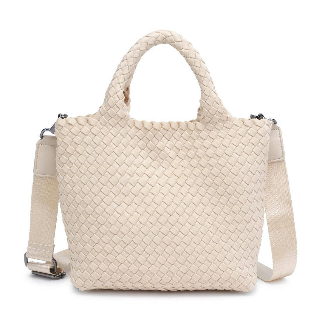 Sol & Solene: Sky's The Limit - Woven Neoprene Small Crossbody: Cream - Shorely Chic Boutique