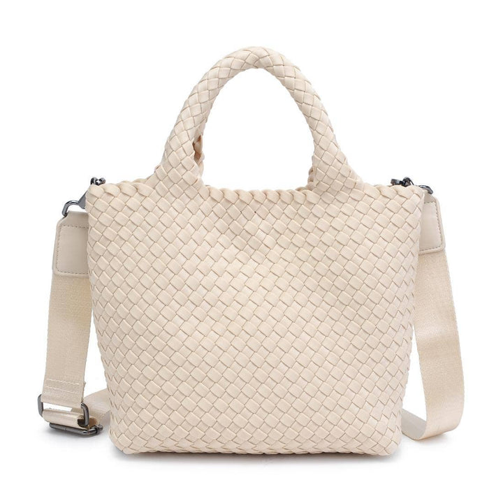 Sol & Solene: Sky's The Limit - Woven Neoprene Small Crossbody: Cream - Shorely Chic Boutique
