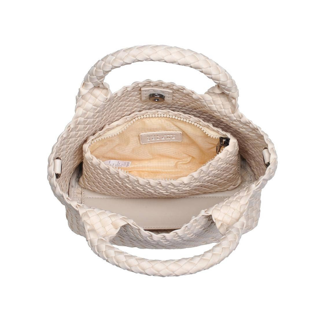 Sol & Solene: Sky's The Limit - Woven Neoprene Small Crossbody: Cream - Shorely Chic Boutique