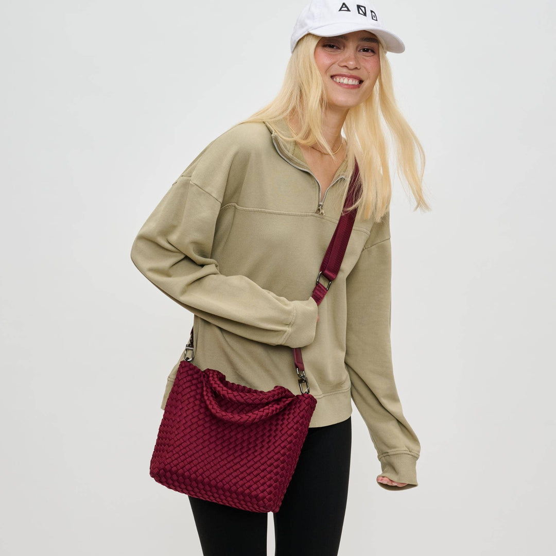 Sol & Solene: Sky's The Limit - Woven Neoprene Small Crossbody: Wine - Shorely Chic Boutique