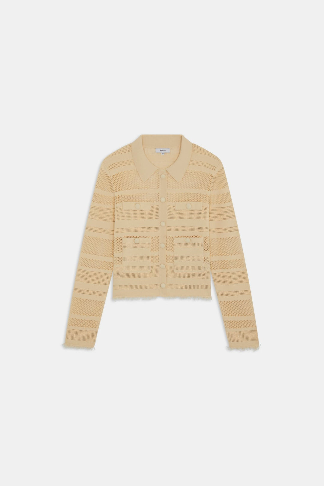 Suncoo: Gaelisi L/S Open weave Cardigan: Natural - Shorely Chic Boutique