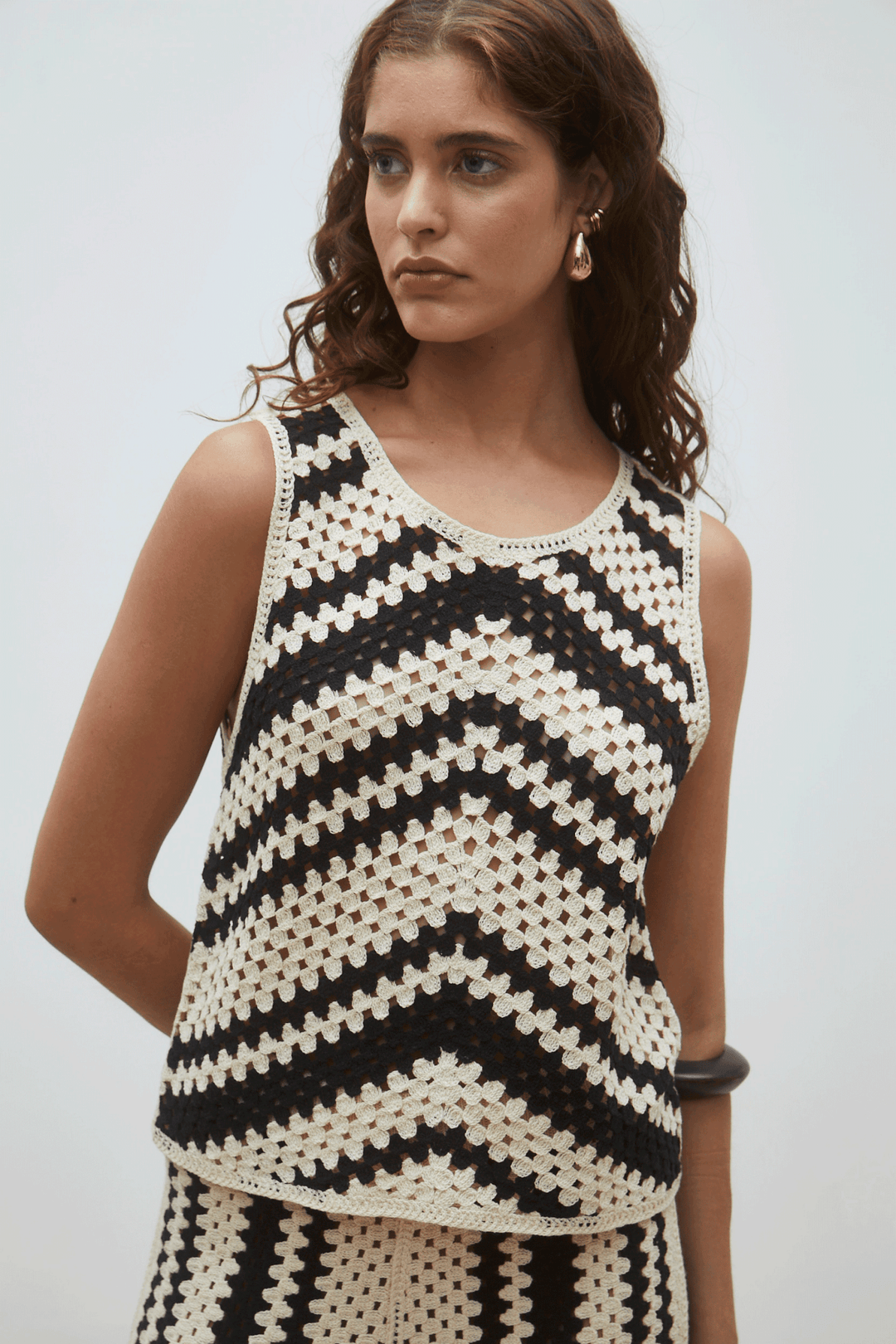 Suncoo: Pissaro Crochet Tank: Black/Cream - Shorely Chic Boutique