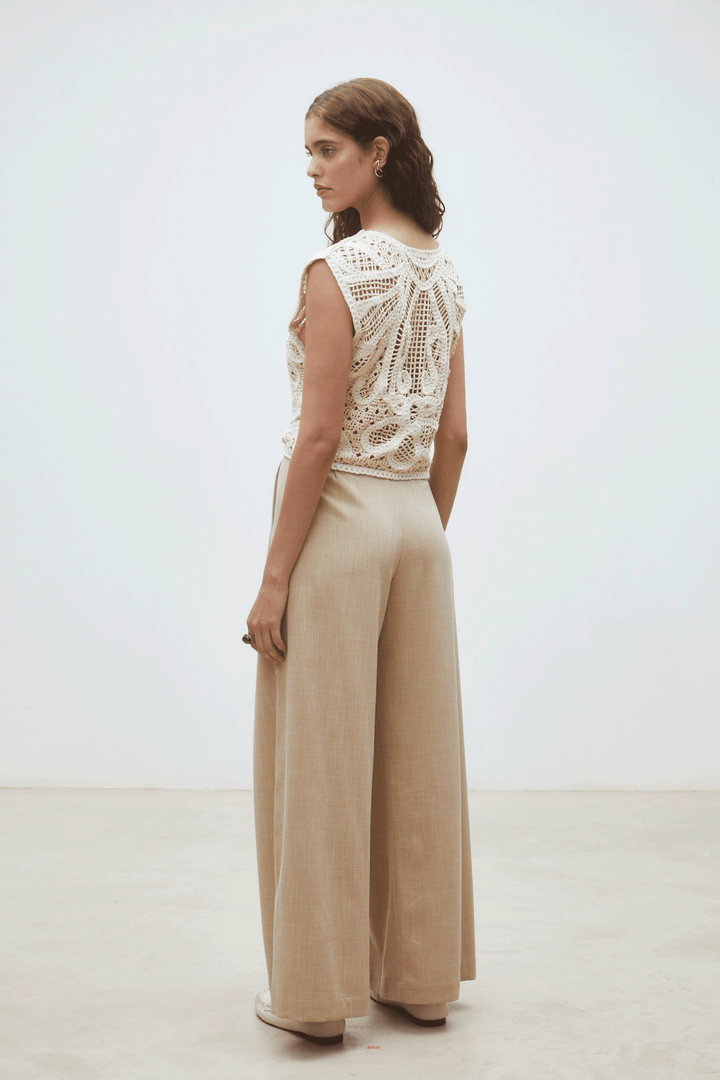 Suncoo: Polonia Slvls Crochet Sweater: Cream - Shorely Chic Boutique