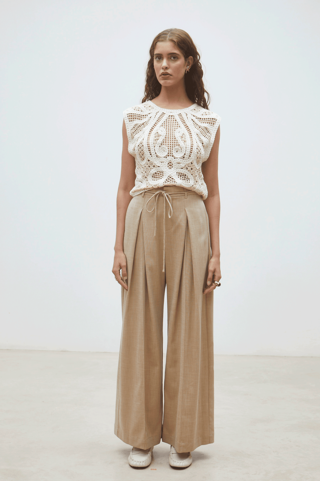 Suncoo: Polonia Slvls Crochet Sweater: Cream - Shorely Chic Boutique