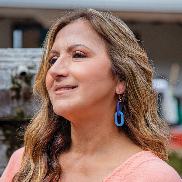 Tagua - Amaranta Earrings: Royal Blue/Turquoise - Shorely Chic Boutique