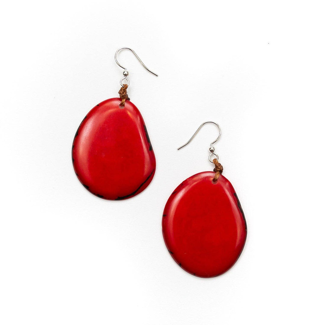 Tagua - Amigas Earrings: Red - Shorely Chic Boutique