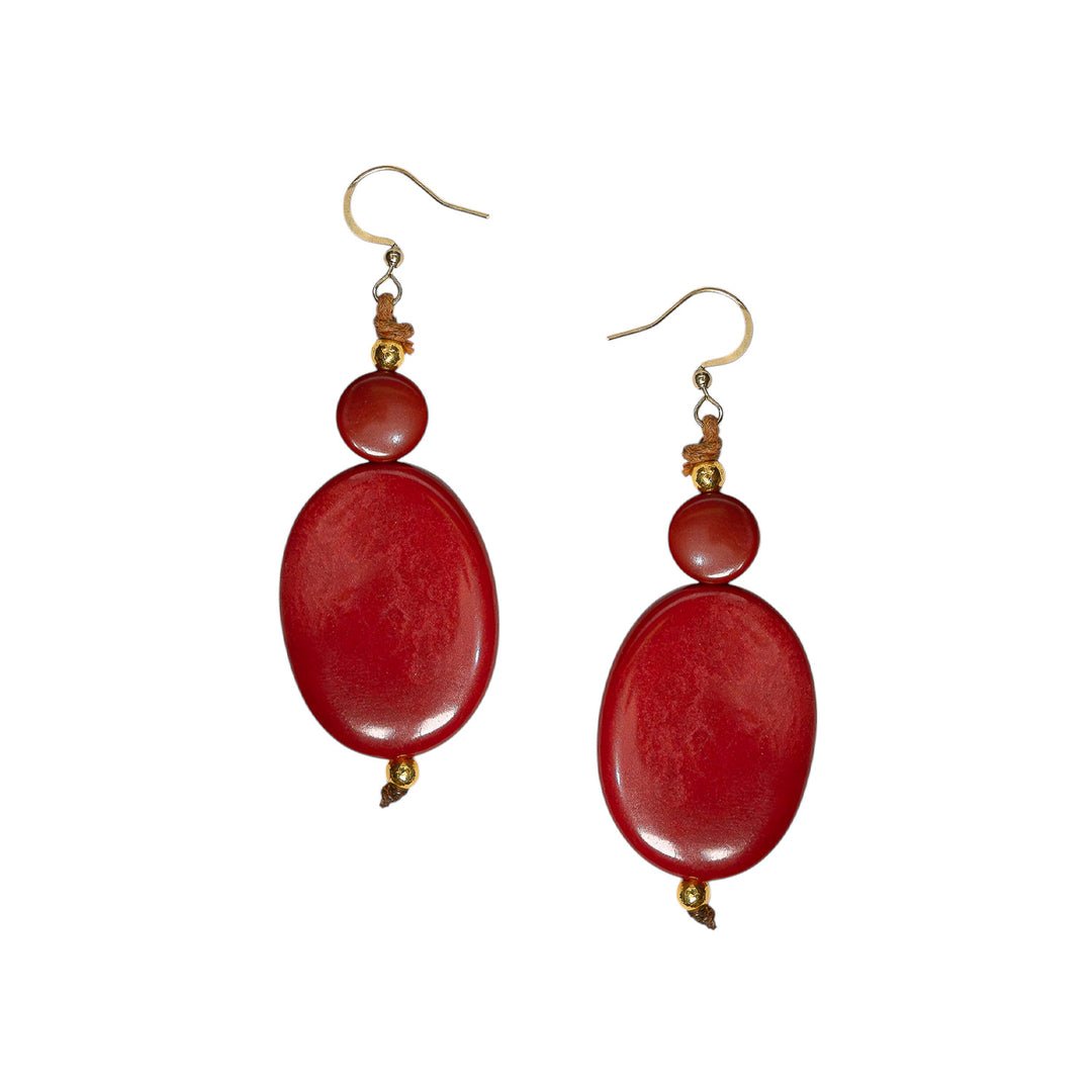 Tagua - Avery Earrings: Red - Shorely Chic Boutique