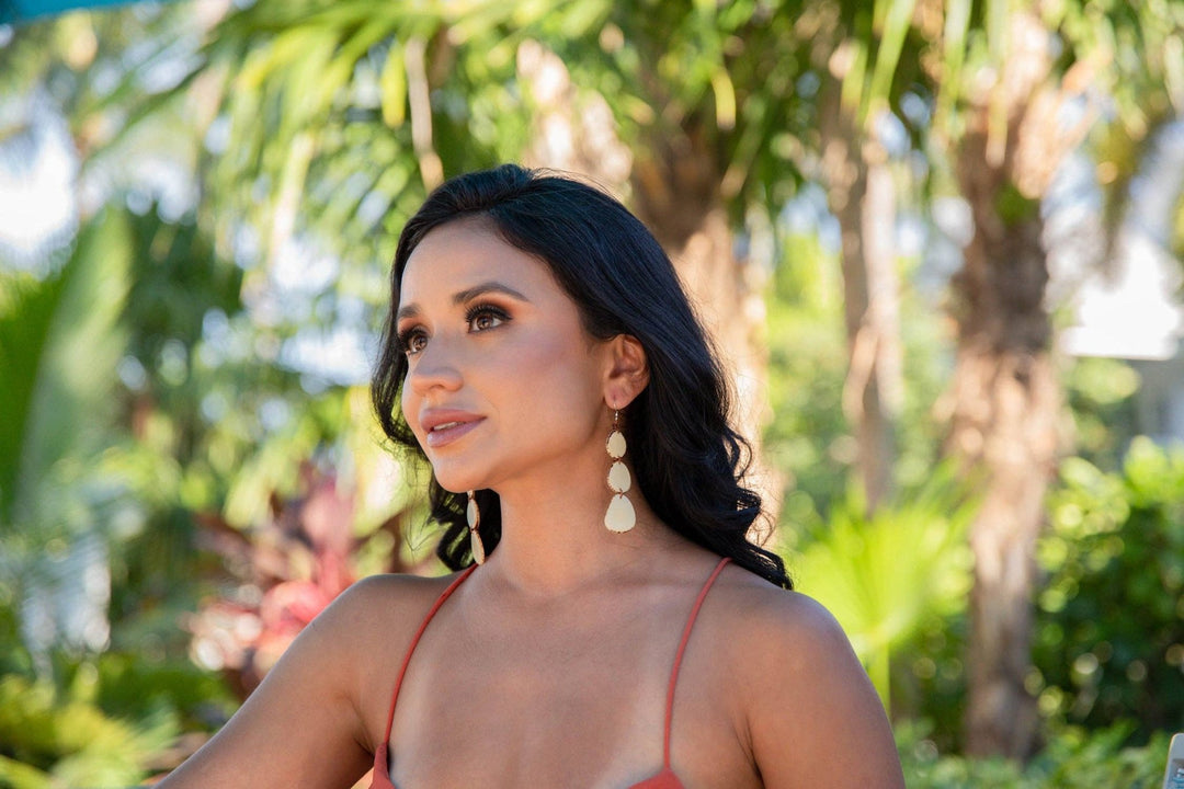 Tagua - Bali Earrings: Ivory/Cafe con Leche/Chestnut - Shorely Chic Boutique