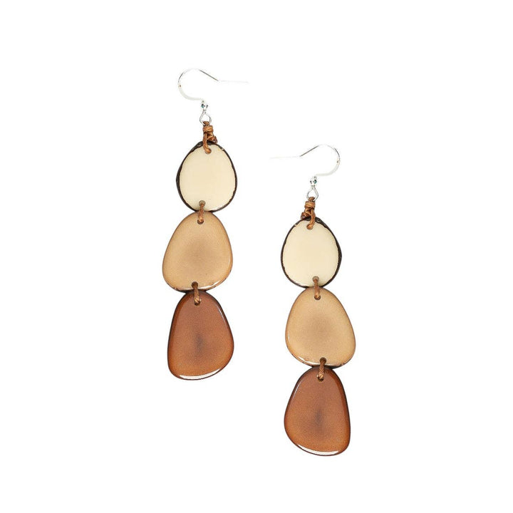 Tagua - Bali Earrings: Ivory/Cafe con Leche/Chestnut - Shorely Chic Boutique
