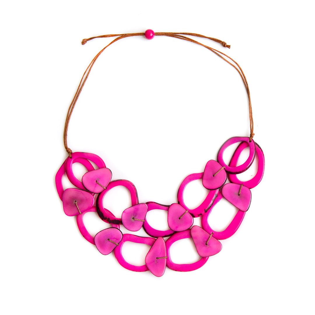 Tagua - Crystal Necklace: Fuchsia - Shorely Chic Boutique