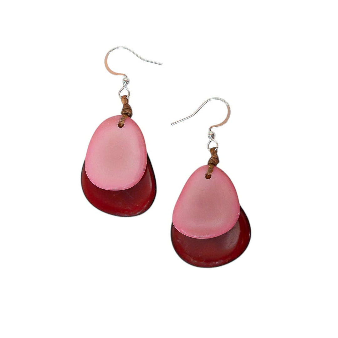 Tagua - Fiesta Earrings: Burgundy/Pink - Shorely Chic Boutique