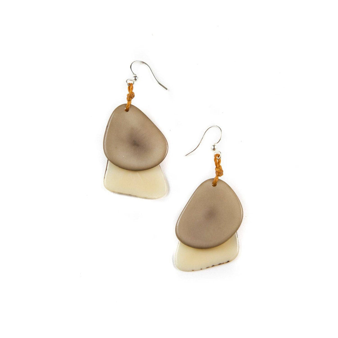Tagua - Fiesta Earrings: Cafe con Leche/Ivory - Shorely Chic Boutique