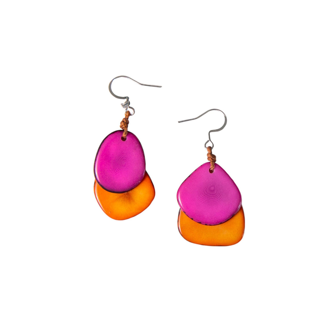 Tagua - Fiesta Earrings: Fuchsia/Orange - Shorely Chic Boutique
