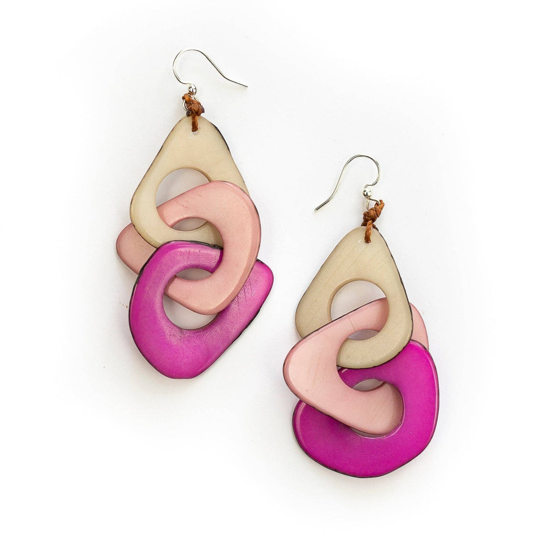 Tagua - Vero Earrings: Pink Combo - Shorely Chic Boutique