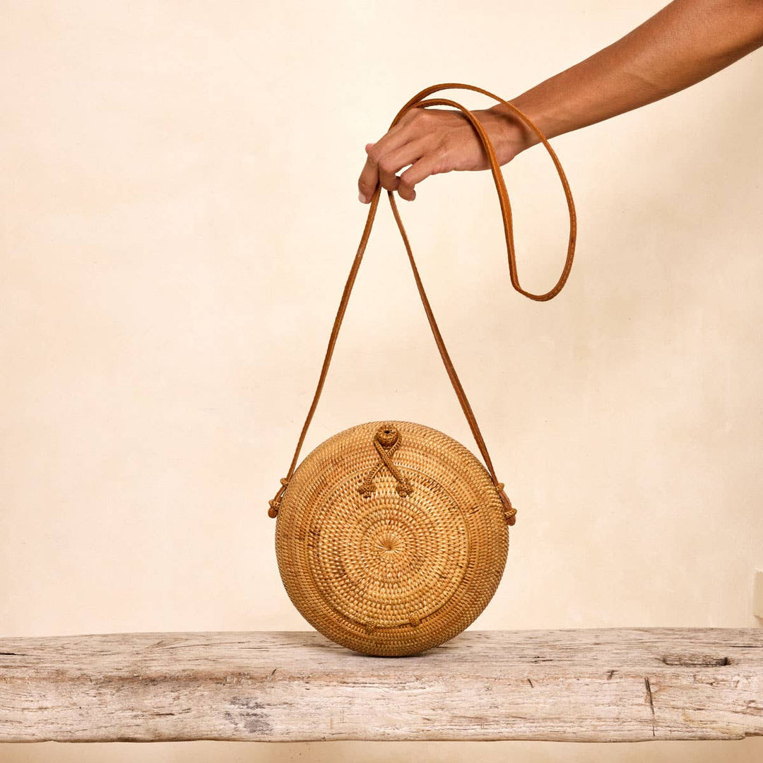 The Winding Road: Ata Vine Round Crossbody Bag - Canteen - Shorely Chic Boutique