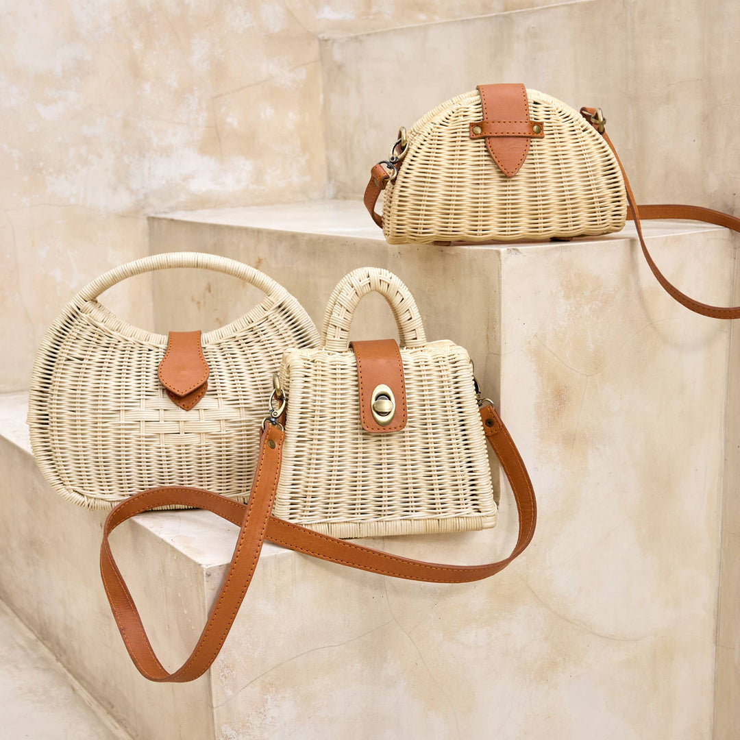The Winding Road: Ivory Rattan Petite Handbag - Shorely Chic Boutique