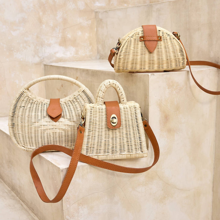 The Winding Road: Ivory Rattan Petite Handbag - Shorely Chic Boutique