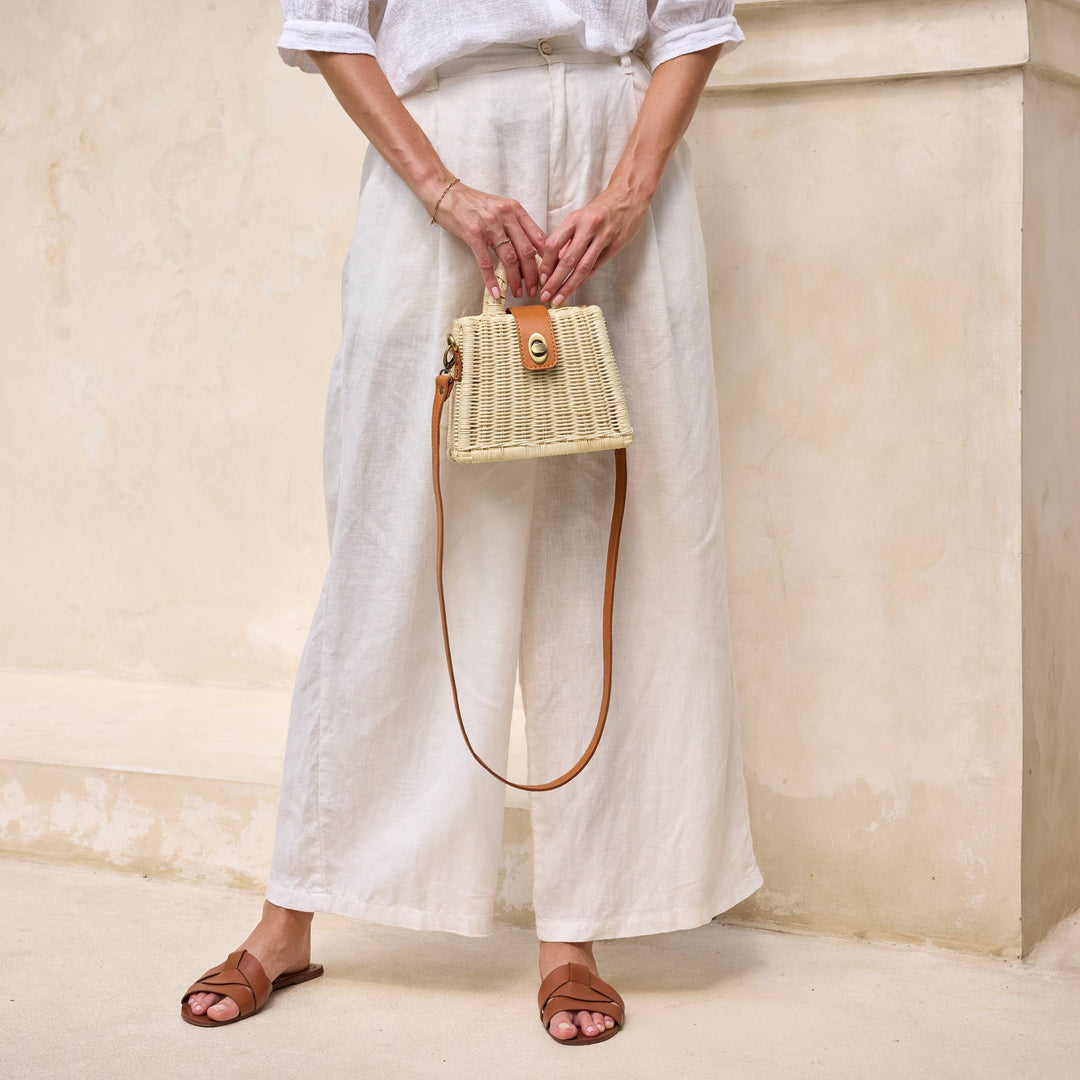 The Winding Road: Ivory Rattan Petite Handbag - Shorely Chic Boutique