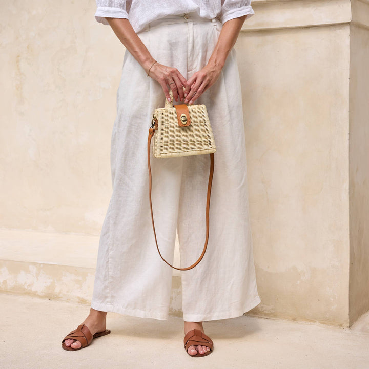 The Winding Road: Ivory Rattan Petite Handbag - Shorely Chic Boutique