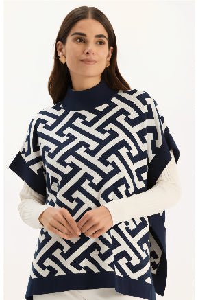 Tyler Boe - Blakely Signature Capelet: Nvy/Wht - Shorely Chic Boutique