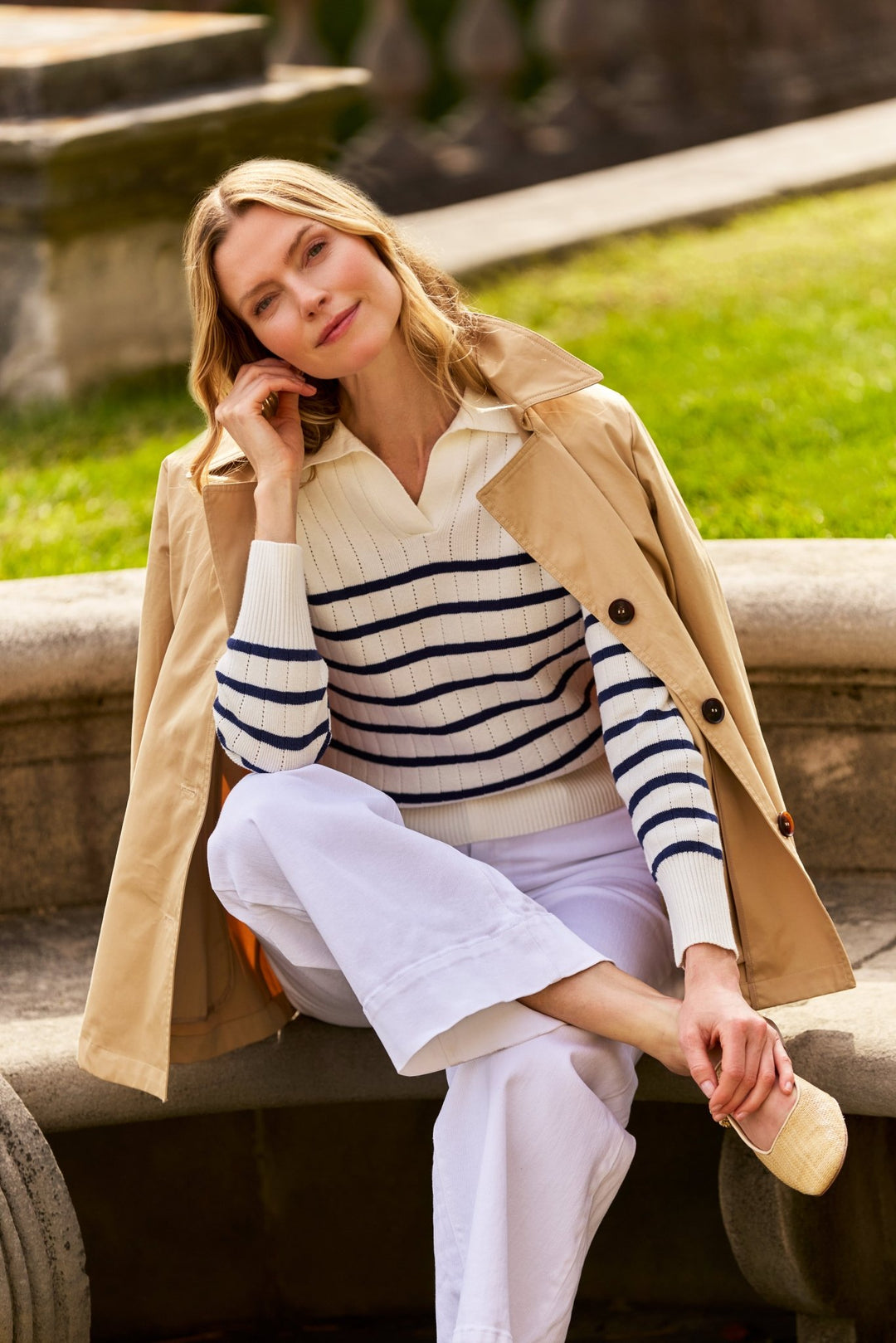 Tyler Boe - Johnny Collared Sweater: Beacon Blue - Shorely Chic Boutique