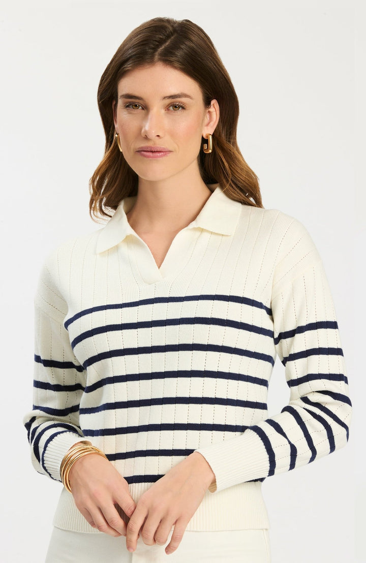 Tyler Boe - Johnny Collared Sweater: Beacon Blue - Shorely Chic Boutique