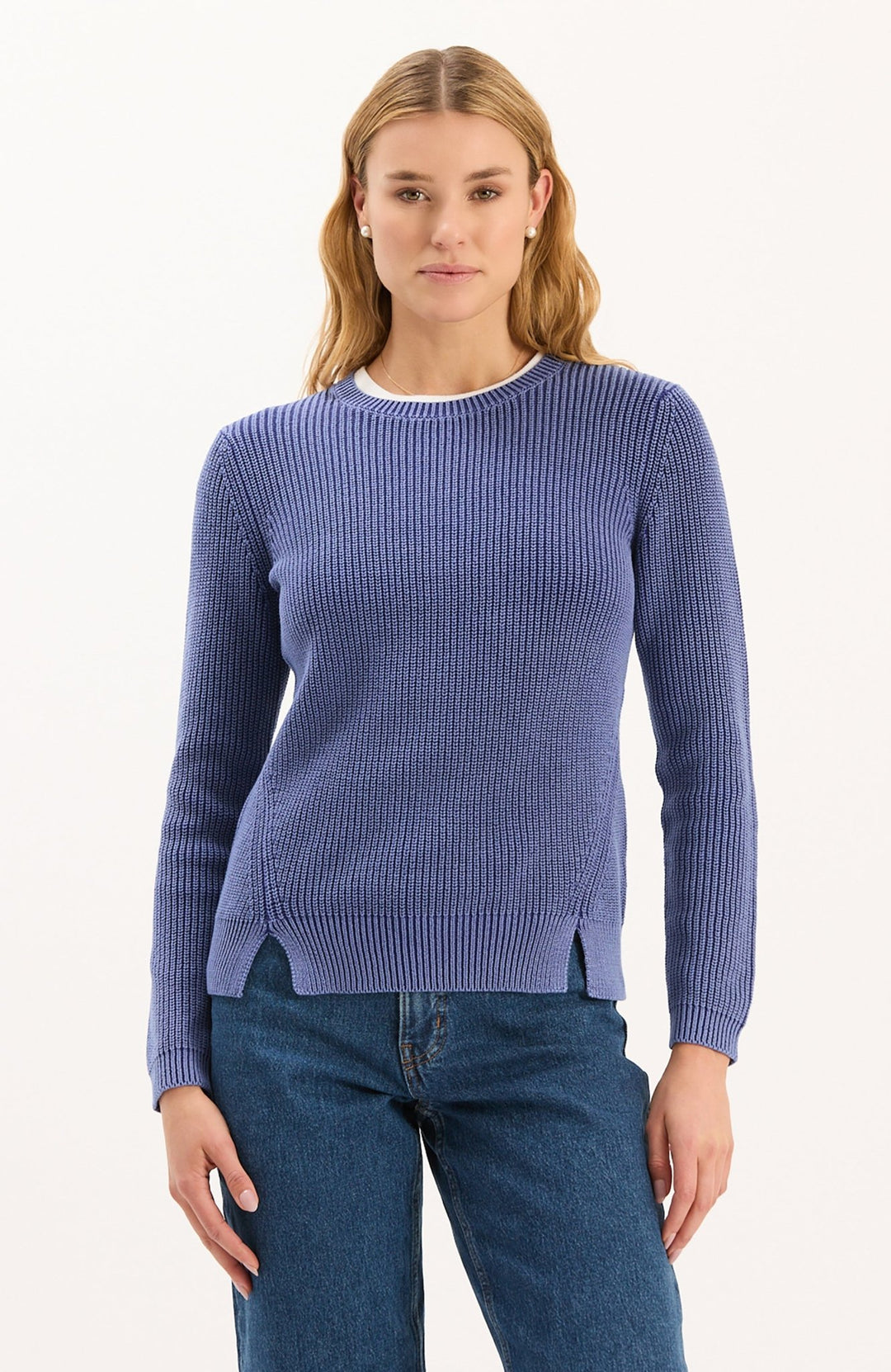 Tyler Boe - Mineral Wash Shaker Sweater: Royal - Shorely Chic Boutique