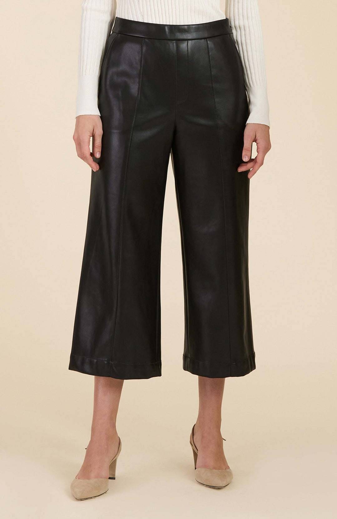 Tyler Boe - Payton Vegan Leather Cropped Pant: Black - Shorely Chic Boutique