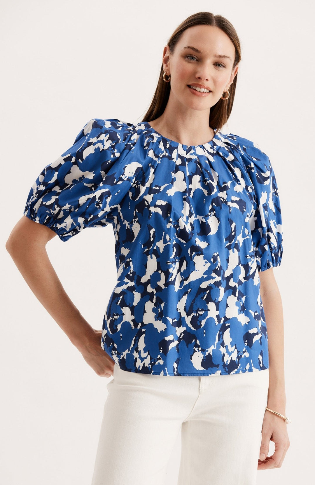 Tyler Boe - Renee Cotton Splash Top: Blue Multi - Shorely Chic Boutique